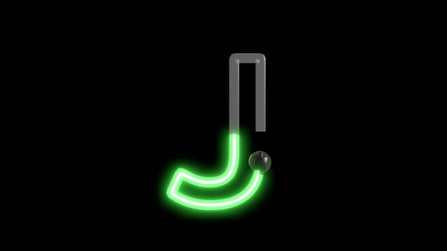 Neon script word  Themed Font  Letter J