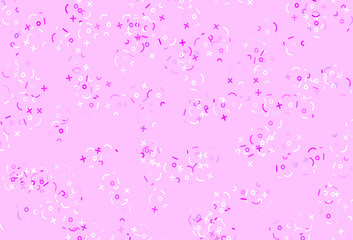 Light Purple vector background with math elements.