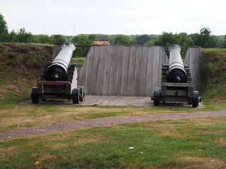 Bourtange ist eine bewohnte ehemalige Festung in den Niederlanden 