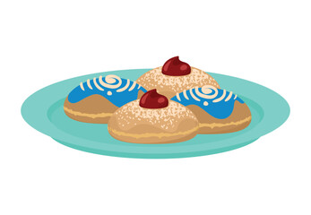 hanukkah donuts in dish