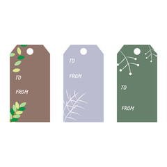 set of tags with leaves