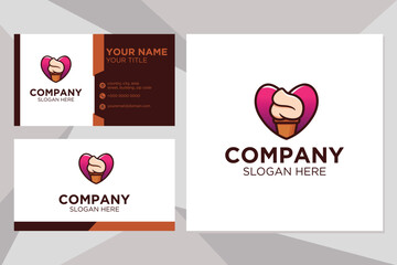 Ice cream logo suitable for company with business card template