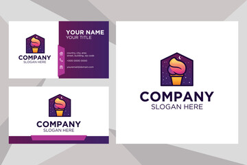 Ice cream logo suitable for company with business card template