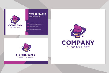 Ice cream logo suitable for company with business card template