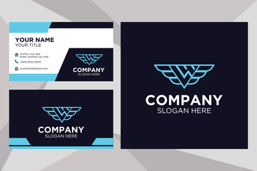 Letter LW logo suitable for company with business card template