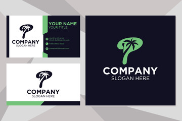Letter P logo suitable for company with business card template