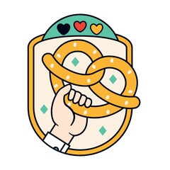 Isolated pretzel oktoberfest vector illustration