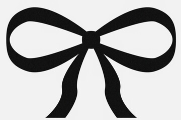 Illustration of a black bow on a white background. High quality photo