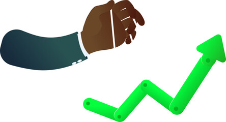 Business hand holding growth up