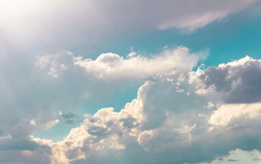 Photo of some white wispy clouds and blue sky cloudscape