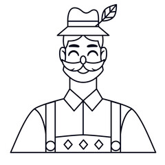 Isolated man draw oktoberfest vector illustration