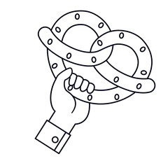 Isolated pretzel draw oktoberfest vector illustration