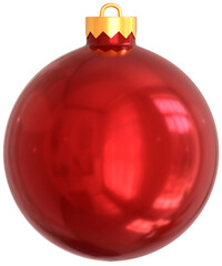 Transparent ornament red Christmas ball - obrazy, fototapety, plakaty