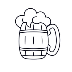 Isolated beer draw oktoberfest vector illustration