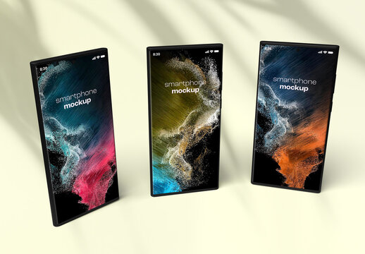Smart Phone Mockup with Editable Background
