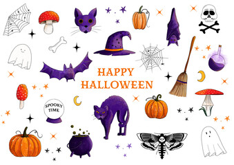 Halloween illustration set