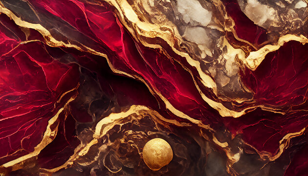 Gold and Red marble Luxury background texture design for wedding invitation card, cover, packaging , fashion
