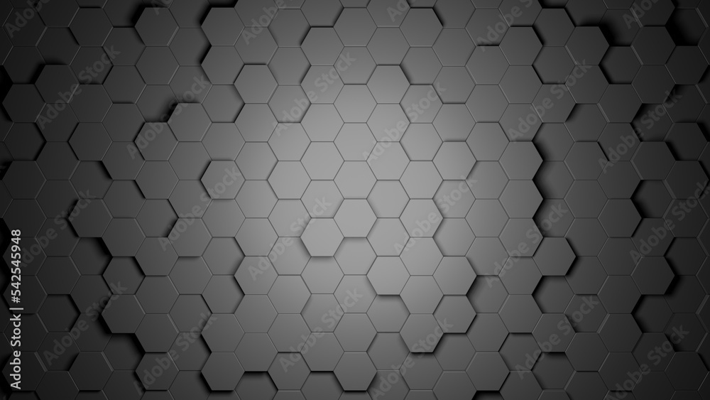 Poster Realistic abstract honeycomb background. 3d rendering.