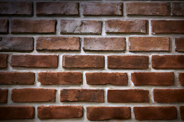 brick wall with white cement