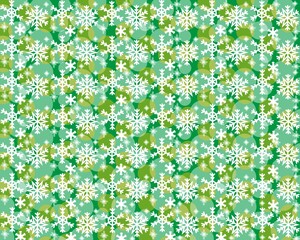 green background with snowflakes and glitter