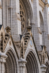 Roman Catholic Basilica of Notre Dame de Nice (Basilique de Notre-Dame de Nice, 1864 -1868) on the Avenue Jean Medecin in the center of Nice. Nice, France.