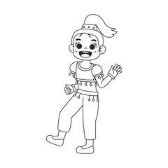Isolated jazmin draw costume vector illustration
