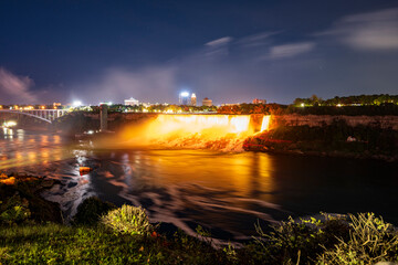Niagara Falls at night LED lightshow
