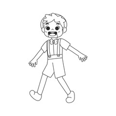 Isolated pinoccio draw costume vector illustration