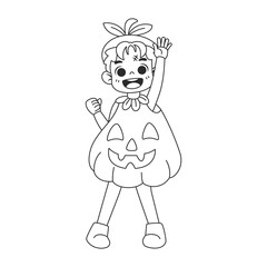 Isolated pumpkin draw costume vector illustration