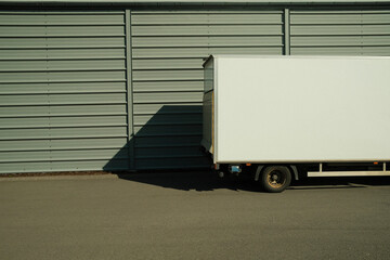 White truck parked on street