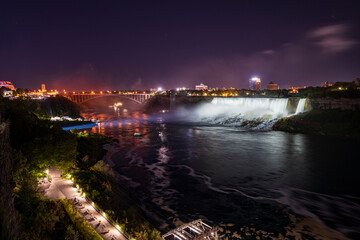 Niagara Falls at night LED lightshow