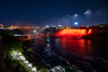 Naklejka na ściany i meble Niagara Falls at night LED lightshow