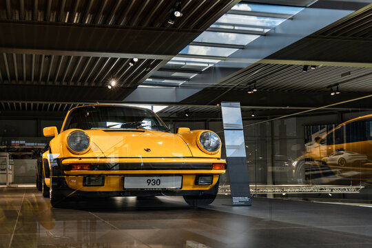 Wroclaw, Poland - July 18 2020: Exhibition of classic Porsche models at Porsche Centrum Wrocław