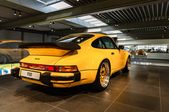 Wroclaw, Poland - July 18 2020: Exhibition of classic Porsche models at Porsche Centrum Wrocław