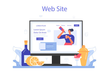 Bartender online service or platform. Barman preparing alcoholic