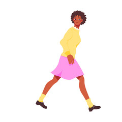 Isolated colored young female character Vector