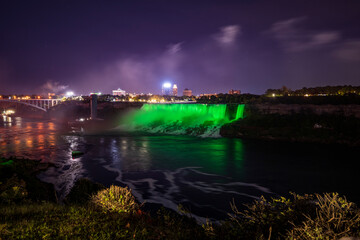 Niagara Falls at night LED lightshow