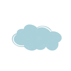 Cute dreaming blue cloud hand drawn