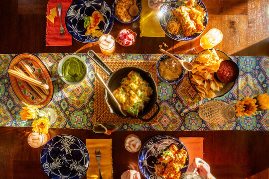 Mexican meal at home with family 01