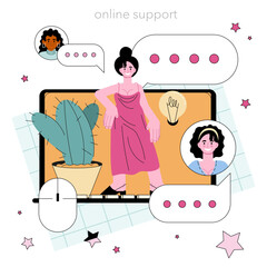 Online consulting online service or platform. Online customer support