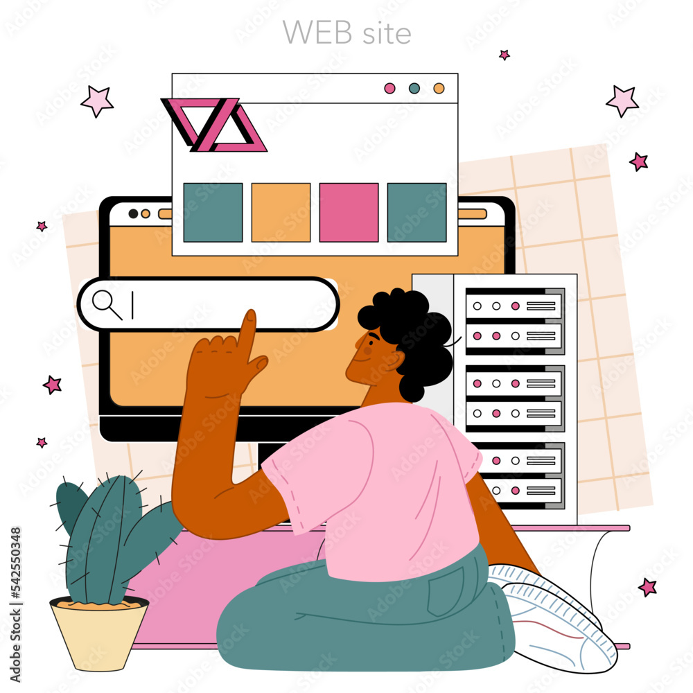 Sticker website technical support online service or platform. web page