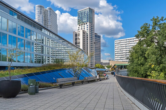 Walk-on terrace of the Bikini-Haus and buildings of Upper West and Zoofenster in Berlin, Germany
