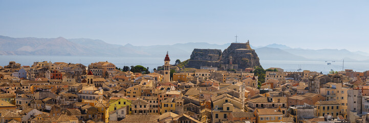 Fototapeta na wymiar View of old town of Kerkyra, Corfu. Skyline old city.