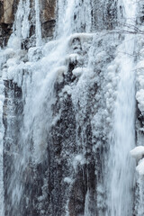 spectacular frozen waterfall in georgia