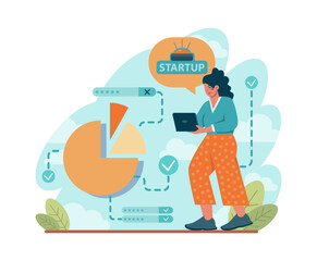 Startup concept. New business launching. Idea of project planning,