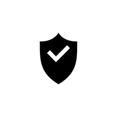Shield check mark icon vector illustration. Protection approve sign. Insurance icon