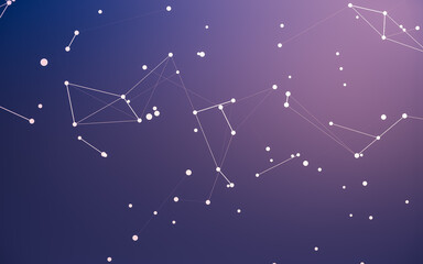 Fototapeta premium Abstract background. Molecules technology with polygonal shapes, connecting dots and lines. Connection structure. Big data visualization.