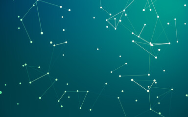 Abstract background. Molecules technology with polygonal shapes, connecting dots and lines. Connection structure. Big data visualization.