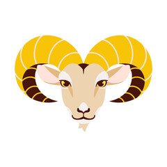 Isolated goat avatar chinese zodiac symbol Vector