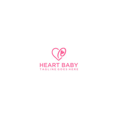 Baby heart logo design template
